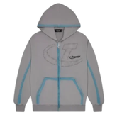 Felpa con cappuccio e zip Trapstar Hyperdrive Grigia