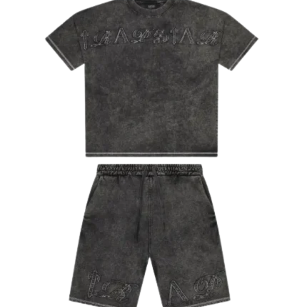 Set di pantaloncini grigi con scritta Trapstar