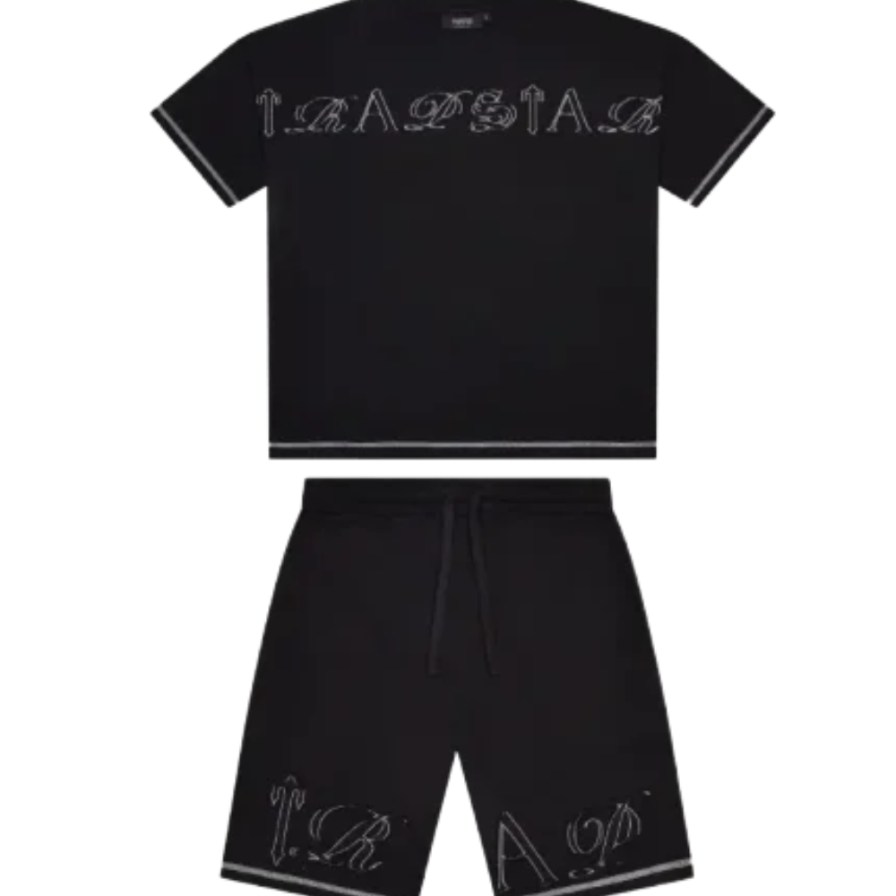 Set di pantaloncini neri con scritta Trapstar