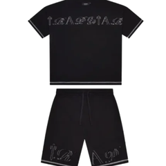 Set di pantaloncini neri con scritta Trapstar