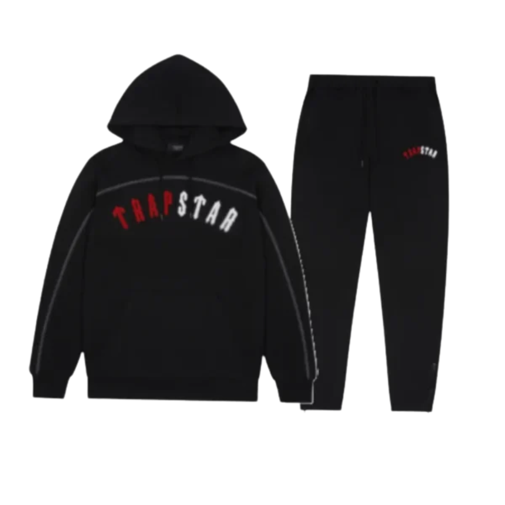 Tuta cappuccio in ciniglia Trapstar Irongate Arch nera