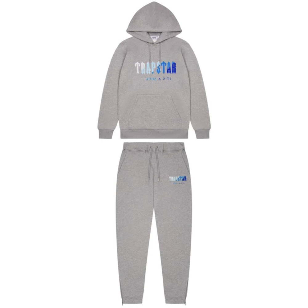 Tuta con cappuccio Trapstar Chenille Decoded Grigia