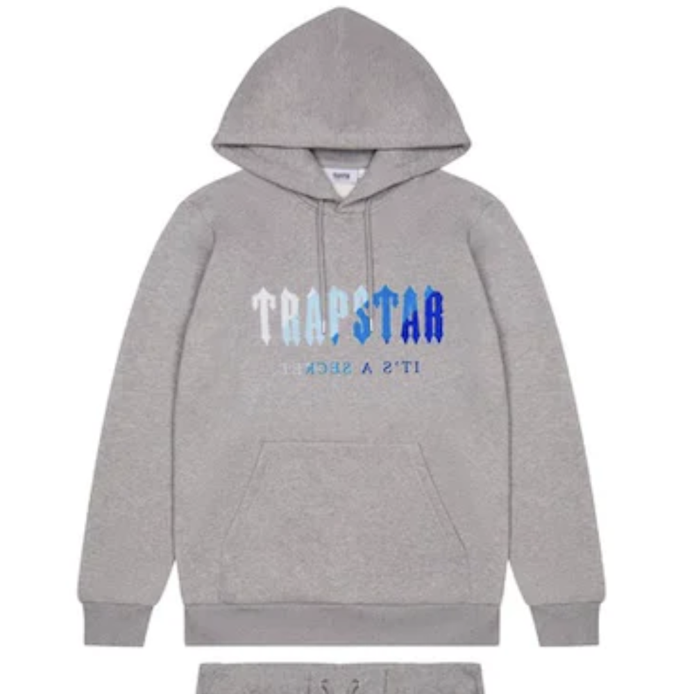 Tuta con cappuccio Trapstar Chenille Decoded Grigia